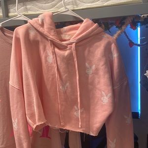 Never worn playboy crop top hoodie